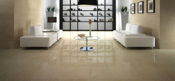 Polished tile floor