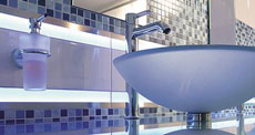 LED lighting used for the sink backsplash