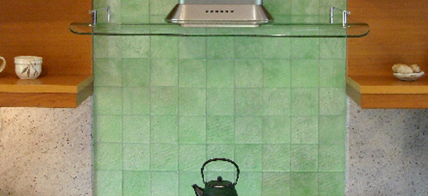 Green Tile Kitchen Backsplash